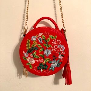 Embroidered Purse with Chain Strap